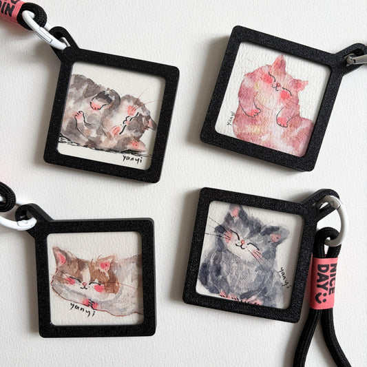 4 Original Soft Cats Watercolor Painting