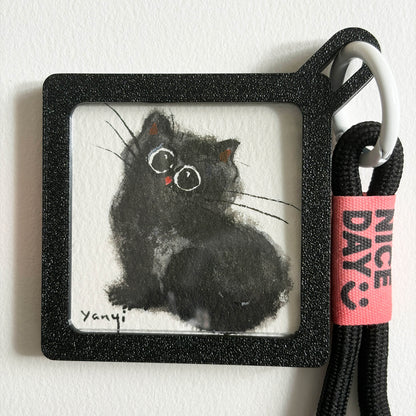 4 Original Black Cats Watercolor Painting