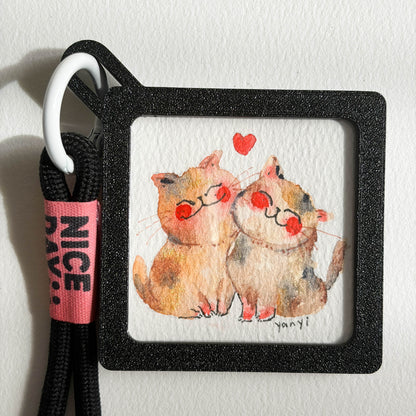 4 Original Couple Love Cats Watercolor Painting