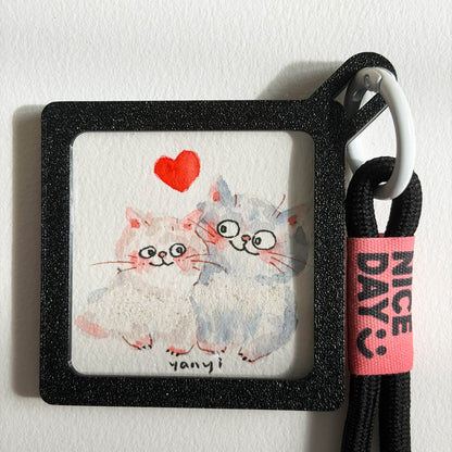 4 Original Couple Love Cats Watercolor Painting