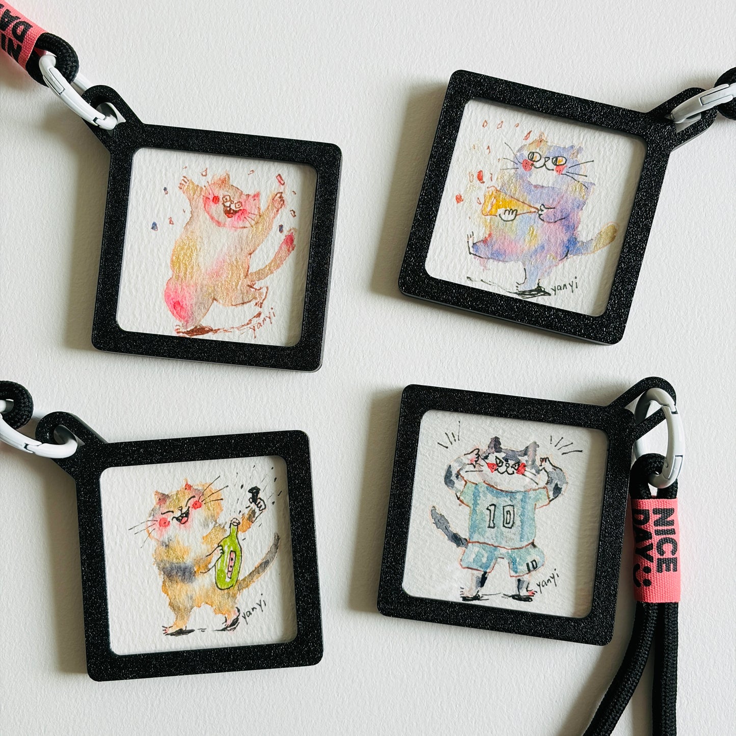 4 Original Celebrate Cats Painting