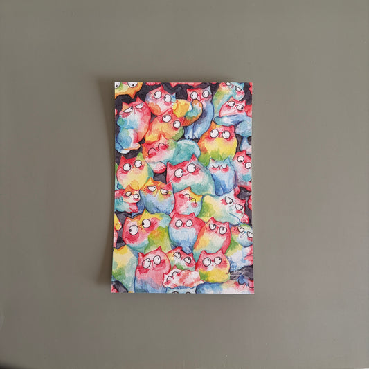 Postcard-Gathering Rainbow Cat