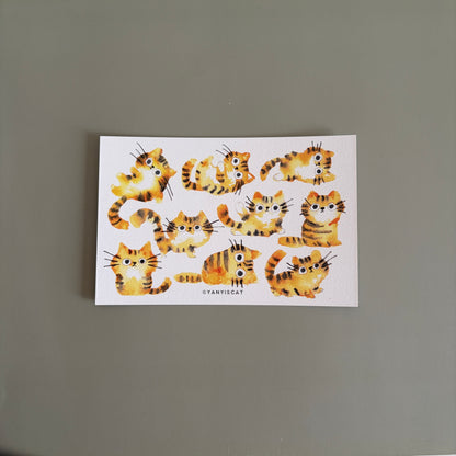 Postcard-9 little yellow cats