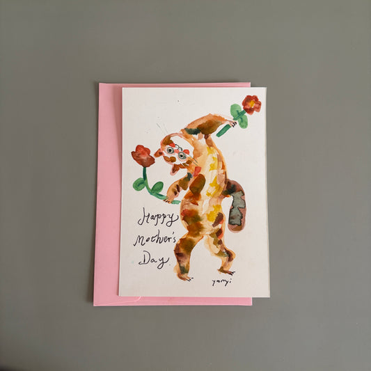 Cat Hand-drawn Card - Happy Mother's Day