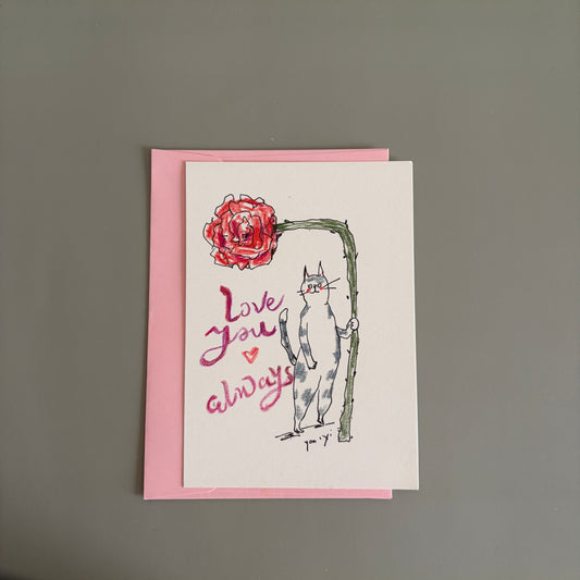 Cat Hand-drawn Card - Happy Mother's Day