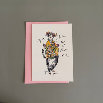 Cat Hand-drawn Card - Happy Mother's Day