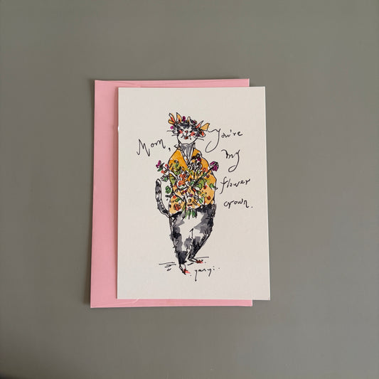 Cat Hand-drawn Card - Happy Mother's Day