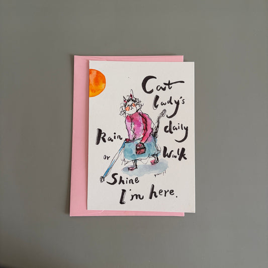 Cat Hand-drawn Card - I am Here