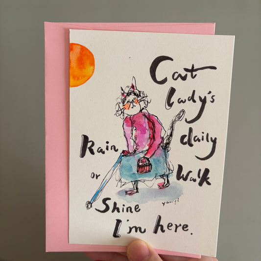 Cat Hand-drawn Card - I am Here